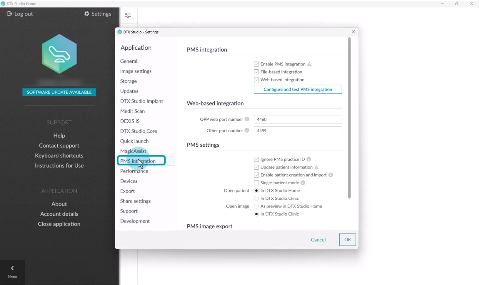 PMS Integration — Settings